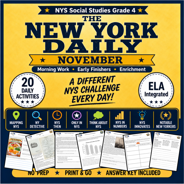 November 4th Grade Morning Work/Enrichment/Bell Ringer |NYS ELA/Social Studies | The New York Daily