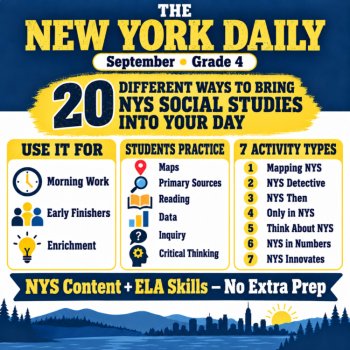 September Grade 4 Morning Work/Bell Ringer/Enrichment| The New York Daily | SS & ELA Integrated, image 2