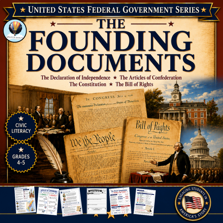 U.S.A. Founding Documents Unit | United States Founding | Grades 4, 5, 6