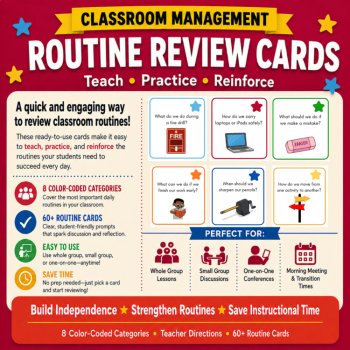 Classroom Routines & Procedures Review Cards | Behavior Expectations |Grades 2-6, image 2