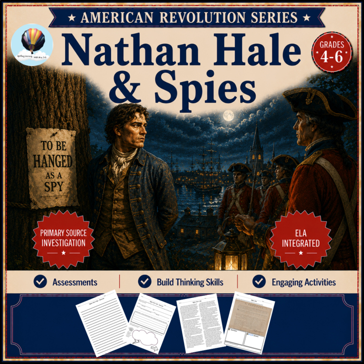Nathan Hale & Spies | American Revolution Series | Grades 4, 5, 6