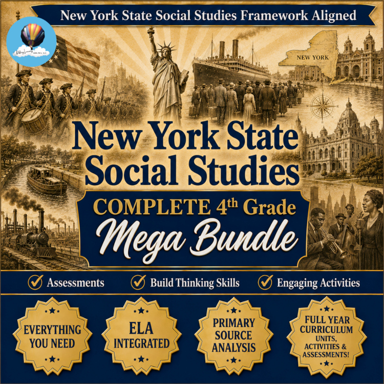 New York State Social Studies Grade 4  FULL YEAR Mega Bundle | NYS 4th Grade Framework