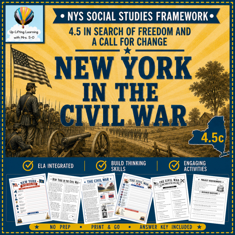 New York in the Civil War| In Search of Freedom and a Call for Change |NYS Social Studies 4.5c