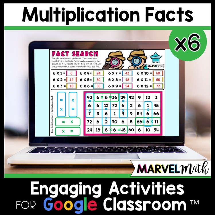 x 6 Multiplication Facts Practice - Digital Activities - Multiplication Fluency