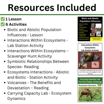 HS-LS2-6 Ecosystem Stability, Change, & Interactions BUNDLE | Teaching Schedule, image 2