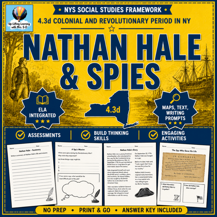 Nathan Hale and Spies in New York - NYS SS Framework 4.3d American Revolution