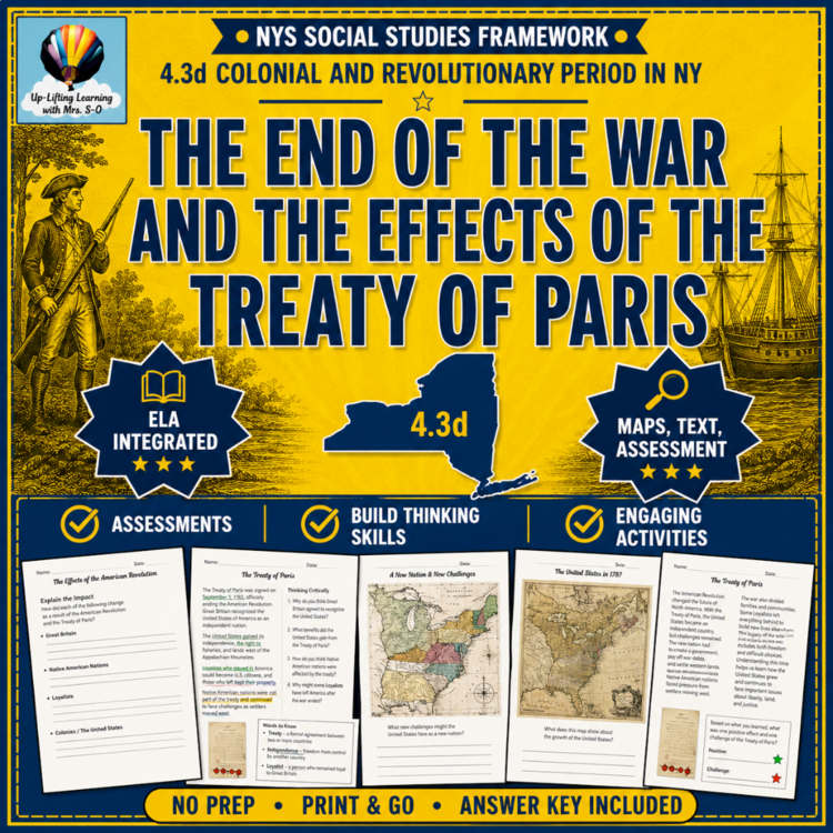 The End of the American Revolution; Effects of the Treat of Paris | NYS SS 4.3d