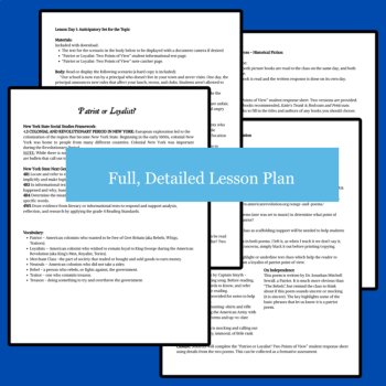 Patriot or Loyalist? | NYS SS Framework 4.3d American Revolution |ELA Integrated, image 2