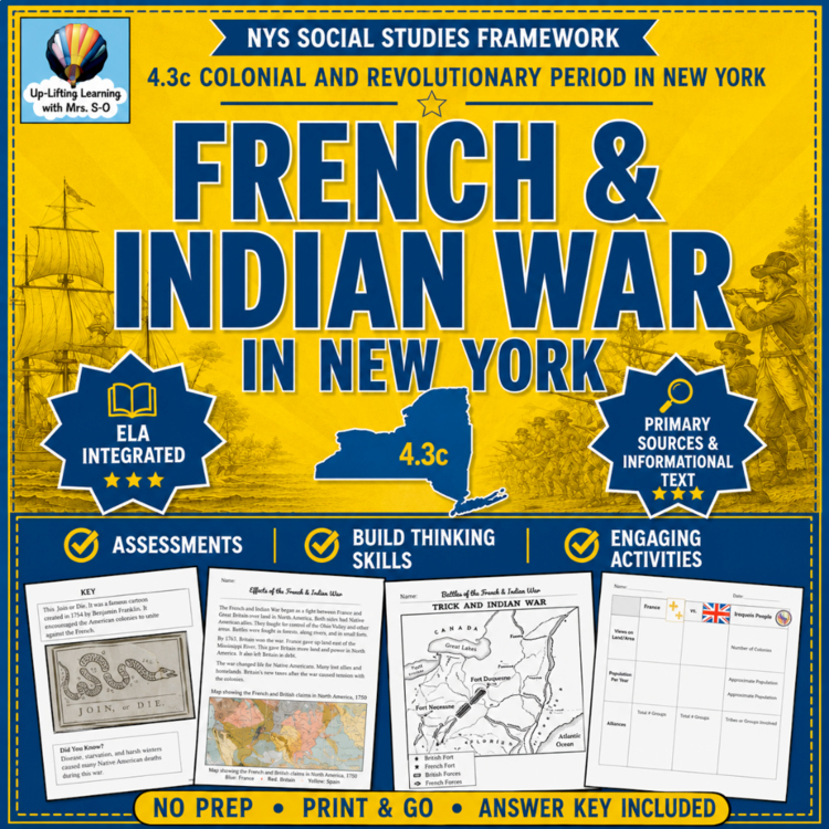 French & Indian War (Seven Years War) in New York - NYS SS Framework 4.3c