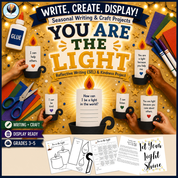 December Writing | December Craft | SEL Activity | SEL Bulletin Board | Holidays | Grades 3-5