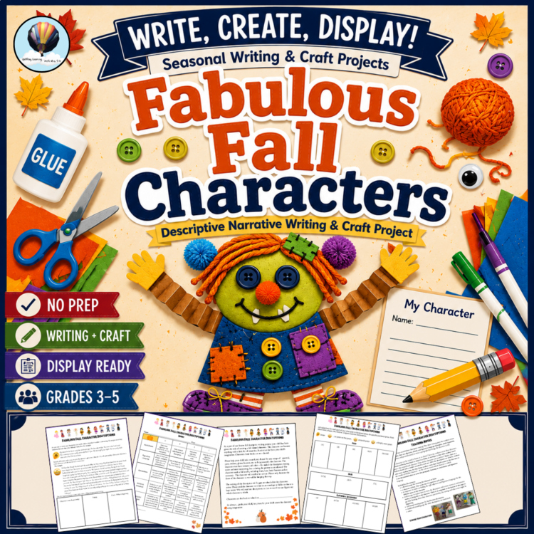 Fall Descriptive Narrative Writing & Craft | Figurative Language | Grades 3-6 | Fabulous Fall Characters