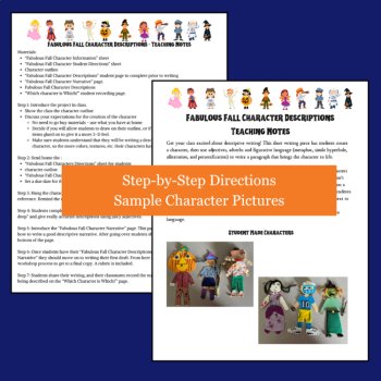 Fall Descriptive Narrative Writing & Craft | Figurative Language | Grades 3-6 | Fabulous Fall Characters, image 2
