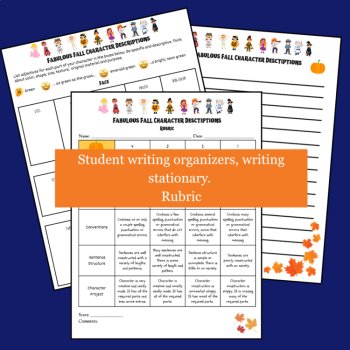 Fall Descriptive Narrative Writing & Craft | Figurative Language | Grades 3-6 | Fabulous Fall Characters, image 4