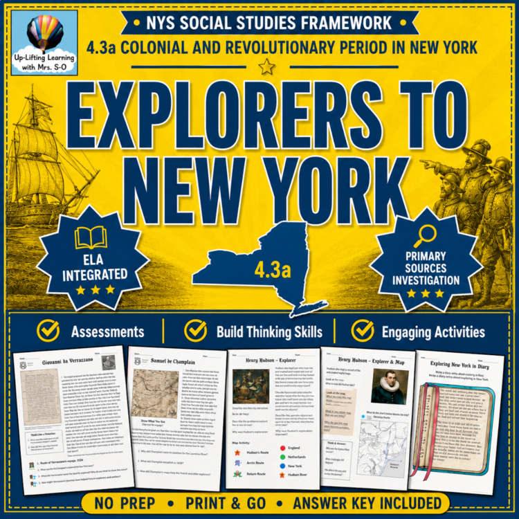 Explorers to New York: Verrazzano, Champlain & Hudson | NYS SS Framework 4.3a