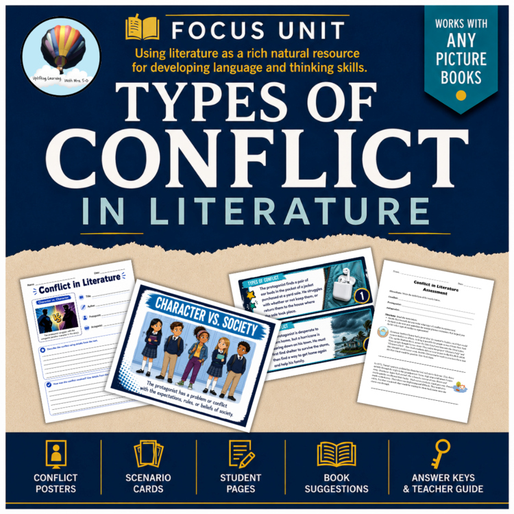 Types of Conflict in Literature | Focus Unit | Grade 3, Grade 4, Grade 5