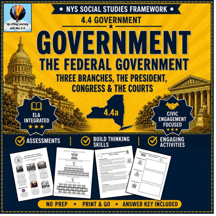 Federal Government: Three Branches, The President, Congress and Courts | NYS Social Studies Framework 4.4a