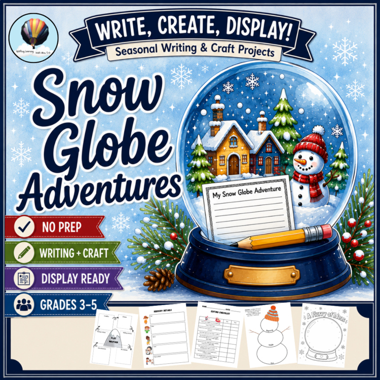 Seasonal Winter Writing & Craft Projects | Winter Bulletin Board | Grades 3-5
