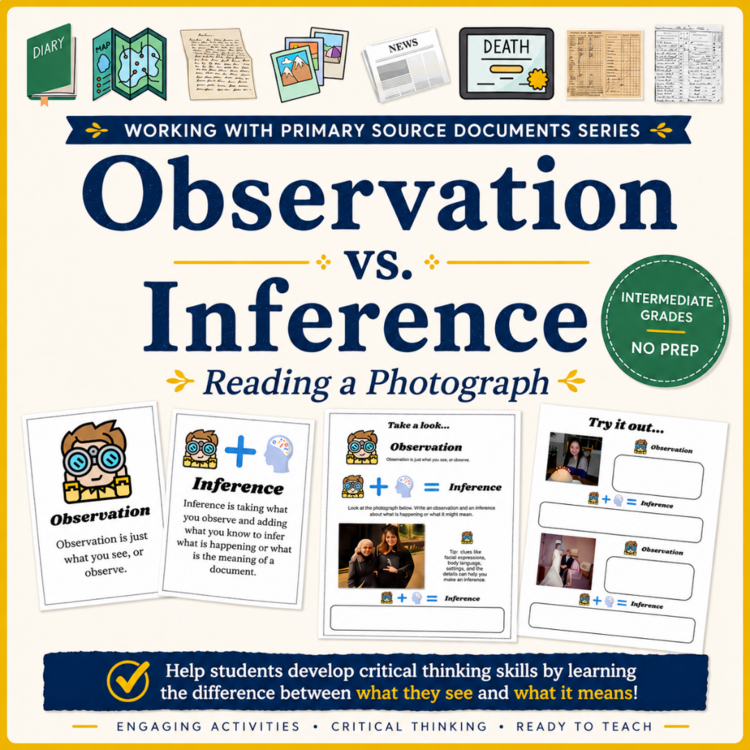 Primary Source Documents: Observation vs. Inference, Reading a Photograph