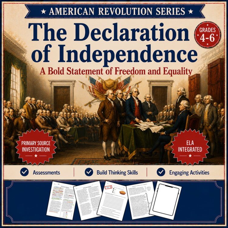 The Declaration of Independence | American Revolution Series | Grades 4, 5, 6