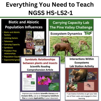 HS-LS2-1 Factors that Affect Carrying Capacity of Ecosystem BUNDLE | Biotic, image 2