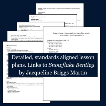 Snowflake Bentley Picture Book + Primary Sources | Inquiry-Based | Grades 4-6, image 2