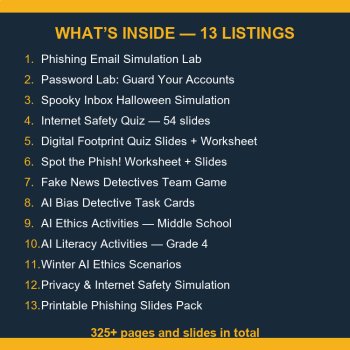 Digital Citizenship Activities Bundle | Cyber Safety & AI Literacy Gr 5-8, image 2