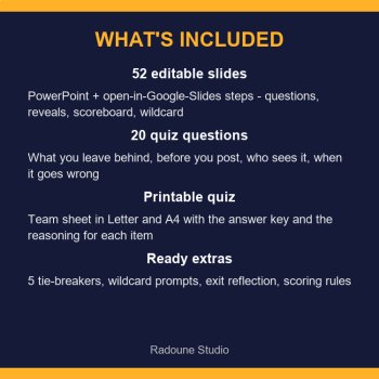 Digital Footprint Activity - Cyber Safety Quiz Slides & Worksheets 6-8, image 2
