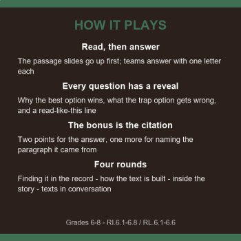 Thanksgiving Reading Comprehension Quiz Slides Game Middle School ELA, image 3