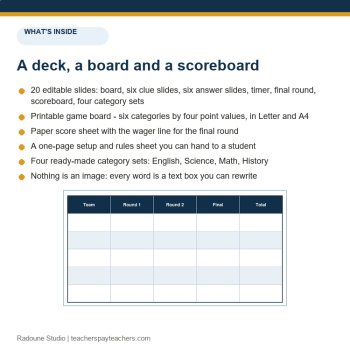 Editable Review Game Template | Whole Class Review | Grades 4-9, image 2