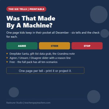 Winter AI Ethics FREE Slides Holiday Scenarios Digital Citizenship Grade 5 6 7 8, image 2