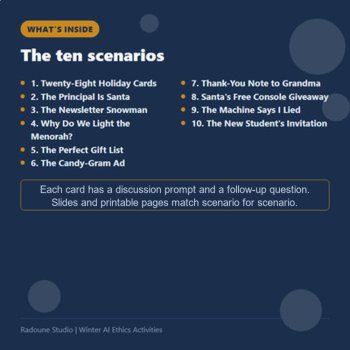 Winter AI Ethics Activity Holiday Scenarios Google Slides Digital Citizenship, image 2
