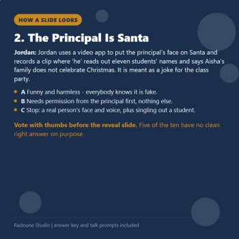 Winter AI Ethics Activity Holiday Scenarios Google Slides Digital Citizenship, image 3