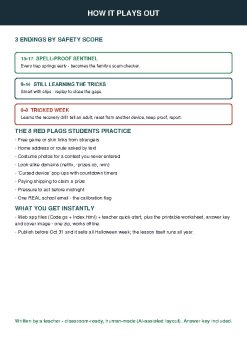 Halloween Internet Safety Activity Simulation Game Cyber Security Grades 5-8, image 3