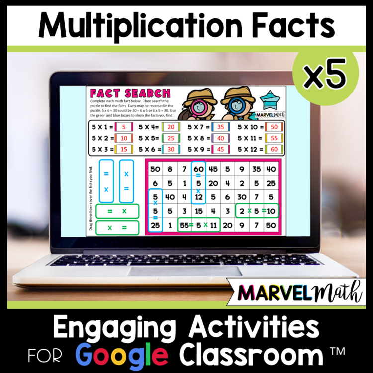 x 5 Multiplication Facts Practice - Digital Activities - Multiplication Fluency