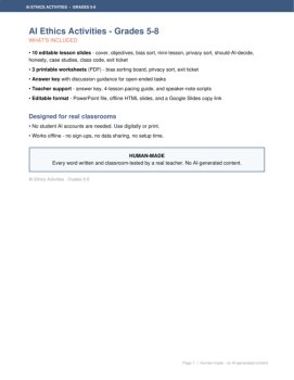 AI Ethics Activities Middle School Editable Google Slides No Prep, image 2