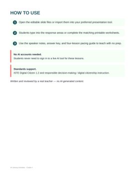 AI Literacy Activities Grade 4 Editable Google Slides No Prep, image 4