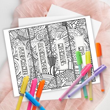 Bundle of Editable Text Bookmarks To Color Custom Name Book Marker Student Gifts, image 4