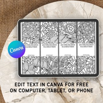Editable Text Custom Quote Template Bookmarks to Color Bookmarkers DIY Gift, image 2