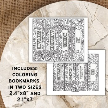 Editable Name Template Bookmarks to Color Book Markers DIY Students Gift Reward, image 4