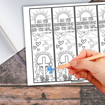 Easter Bible Verse Coloring Bookmarks Scripture Cute Coloring Cards Craft Gifts, image 2