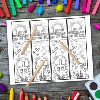 Easter Bible Verse Coloring Bookmarks Scripture Cute Coloring Cards Craft Gifts, image 3