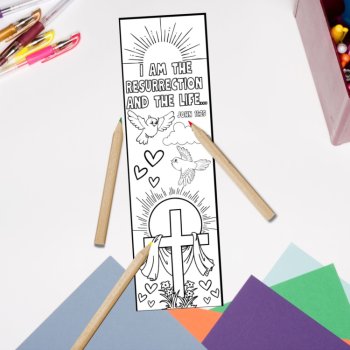 Easter Bible Verse Coloring Bookmarks Scripture Cute Coloring Cards Craft Gifts, image 4