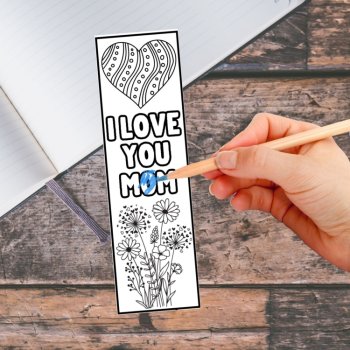 Floral Happy Mother's Day Bookmarks to Color Book Markers Crafts DIY Mom Gift, image 3