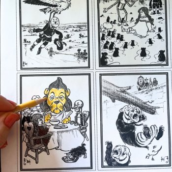 Wonderful Wizard of Oz Coloring Bundle of Mini Cards and Bookmarks Activities, image 2