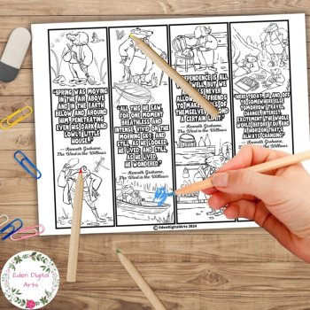 Wind in the Willows Quotes Coloring Bookmarks Book Markers Fun Activity DIY Gift, image 4