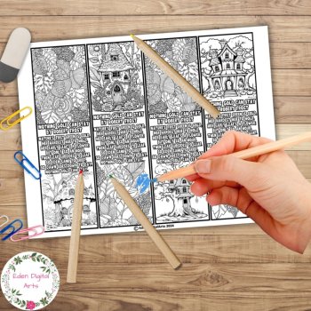 Robert Frost Poem Nothing Gold Can Stay Bookmarks to Color Coloring DIY Gift, image 3
