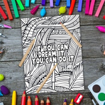 Indigenous Native American Doodle Feathers Dream Quotes Coloring Pages Posters, image 2