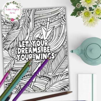 Indigenous Native American Doodle Feathers Dream Quotes Coloring Pages Posters, image 4
