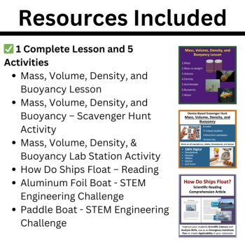 MS-PS1-7 Identifying Matter by Density BUNDLE | Mass, Volume, Buoyancy | NYSSLS, image 2