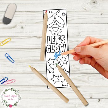 Lets Glow Day Bookmarks to Color Fun Party DIY Keepsake Coloring Activity Craft, image 2